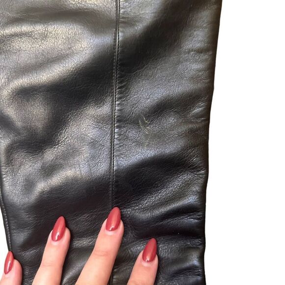 VERSACE Vintage Leather‎ Heeled Boots Black Sz 40/10 - Picture 6 of 6